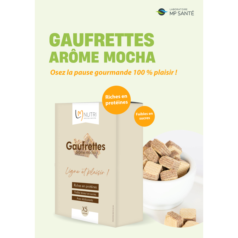 GAUFRETTES RICHES EN PROTÉINES ARÔME MOCHA 5X2