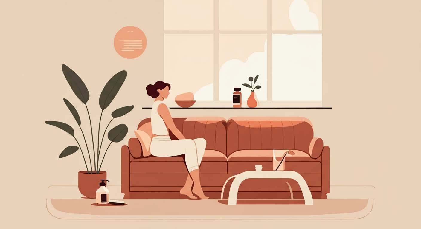 =Mètre ruban et poire, évoquant les solutions naturelles pour la prise de poids à la ménopause.