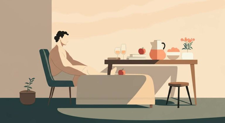 Une pomme verte avec un mètre ruban autour, illustrant la prise de ventre malgré une alimentation saine.