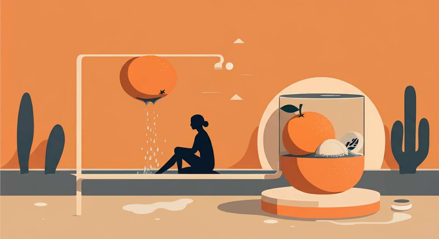 Concept visuel sur la peau d'orange, la rétention d'eau et les rondeurs, avec trois textures distinctes.