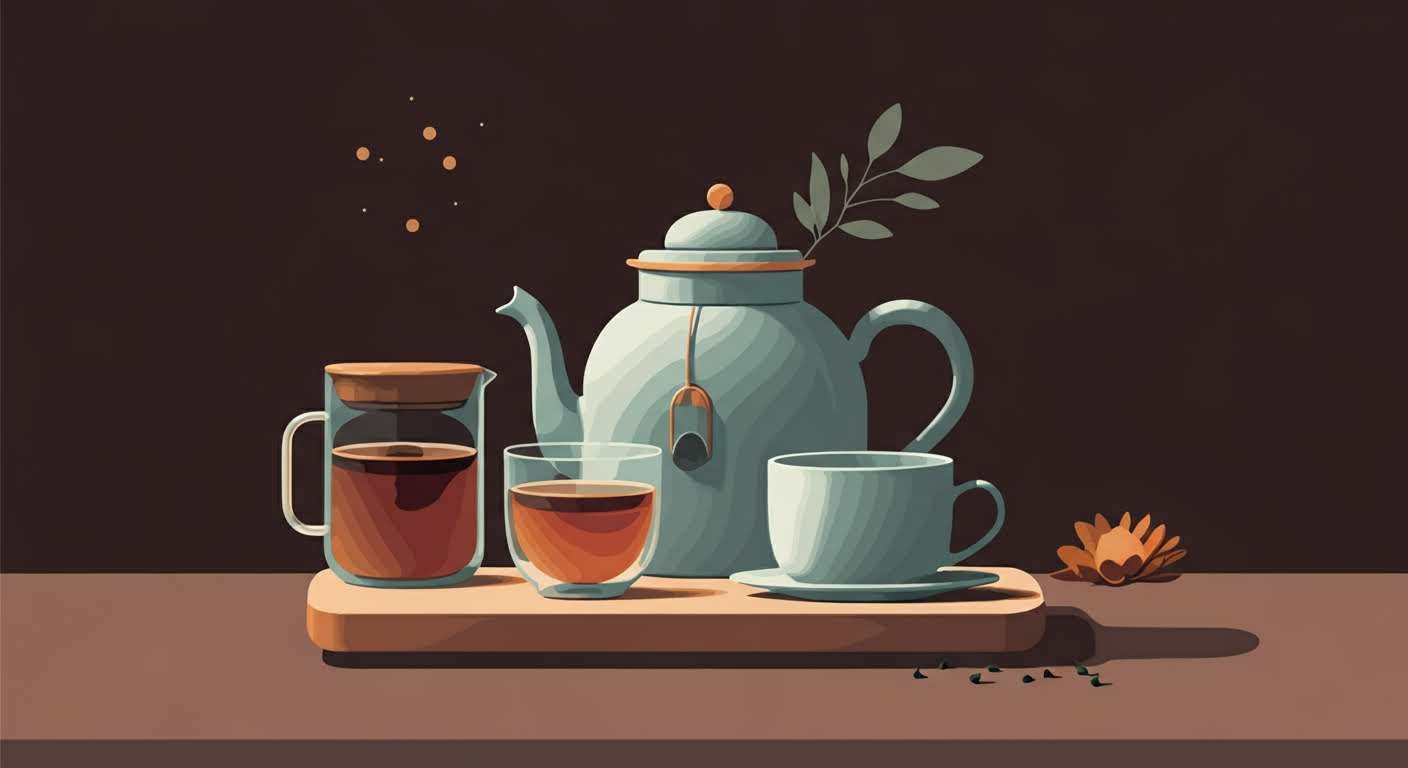 Sélection d'herbes et fleurs séchées pour préparer des tisanes et infusions bien-être, disposées sur un fond neutre.