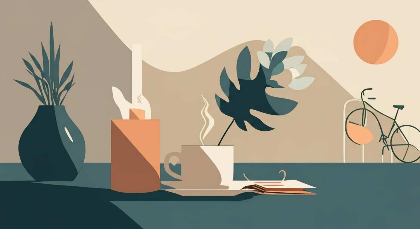 Un nœud de fil emmêlé à côté d'un cookie, une métaphore pour la faim émotionnelle et les sentiments complexes.