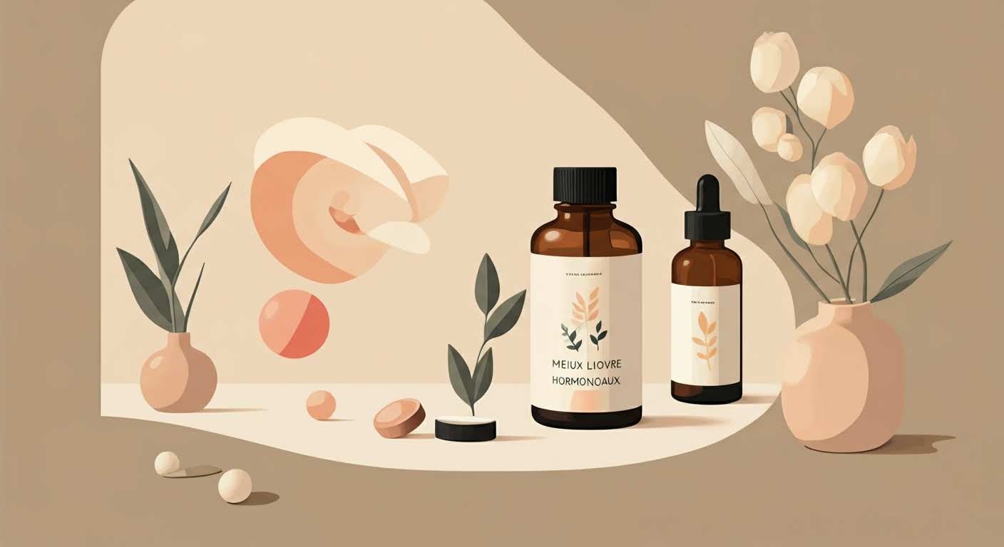 Pile de galets lisses en équilibre, symbole de sérénité face aux changements hormonaux.