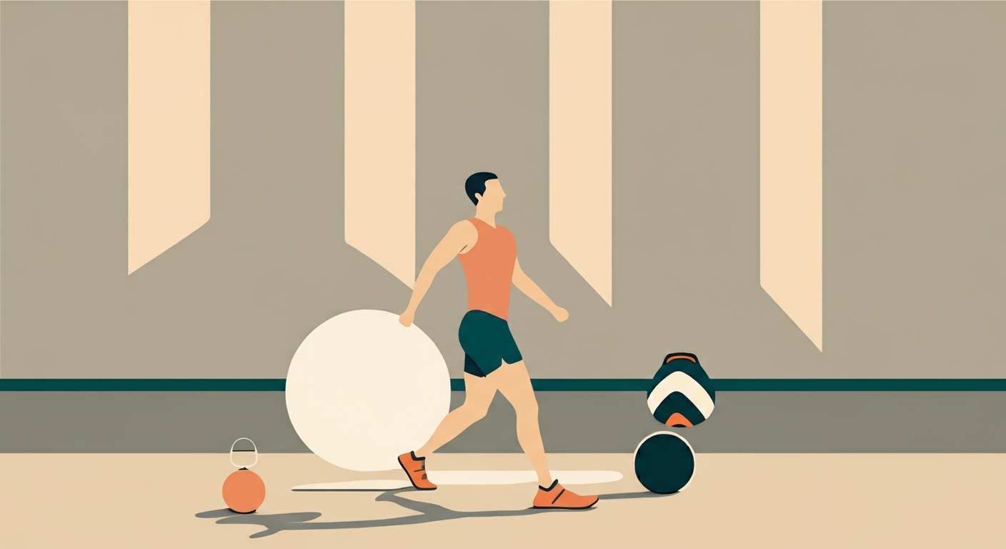 Une tenue de sport et des baskets posées au sol, prêtes pour reprendre le sport quand on manque de motivation.