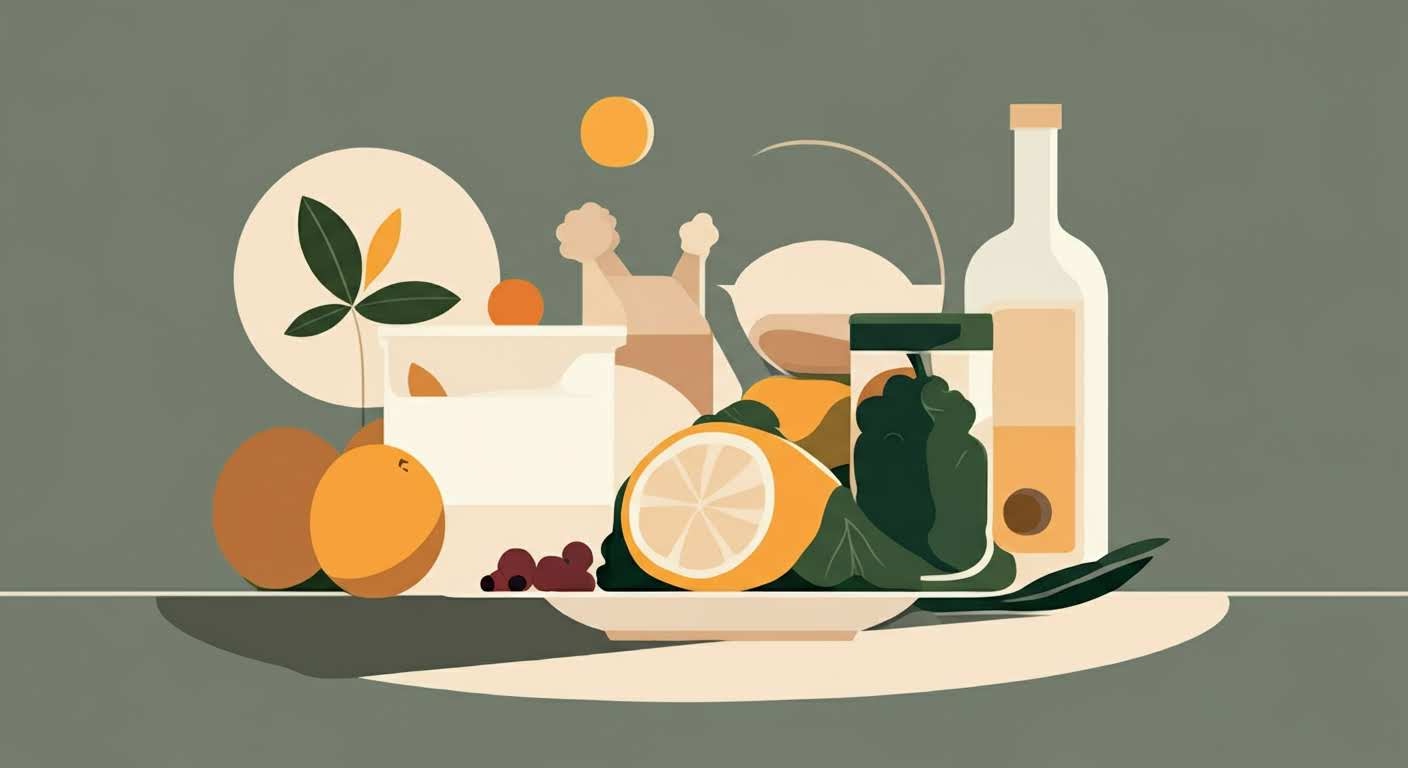 Illustration minimaliste liée au thème : =Les erreurs courantes quand on veut manger plus sainement.