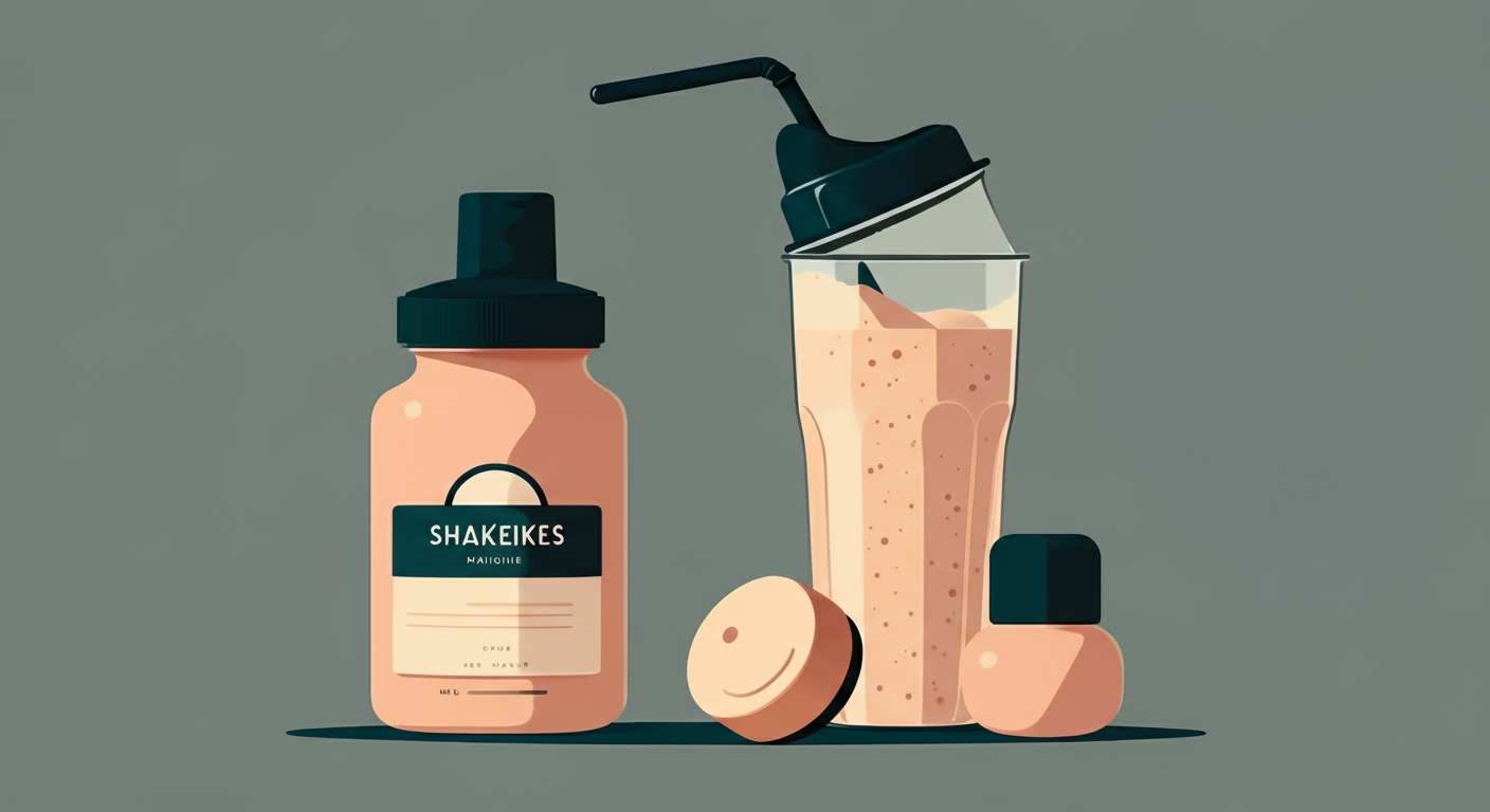 Shaker de protéines à côté d'une horloge, illustrant le moment idéal pour en prendre afin de favoriser la perte de poids.