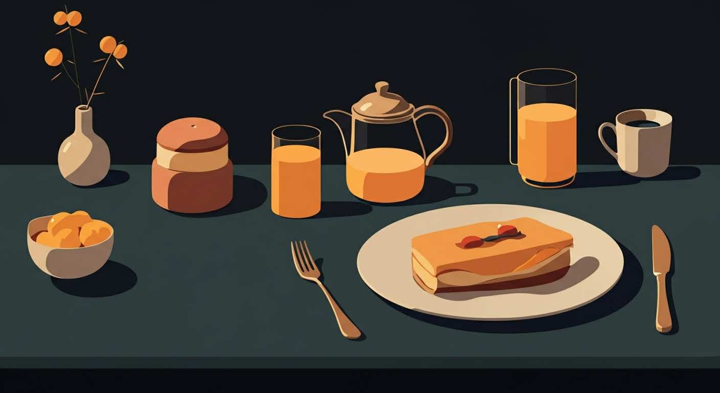 Un petit-déjeuner minceur équilibré et appétissant avec yaourt, fruits, et toast à l'avocat sur une table.