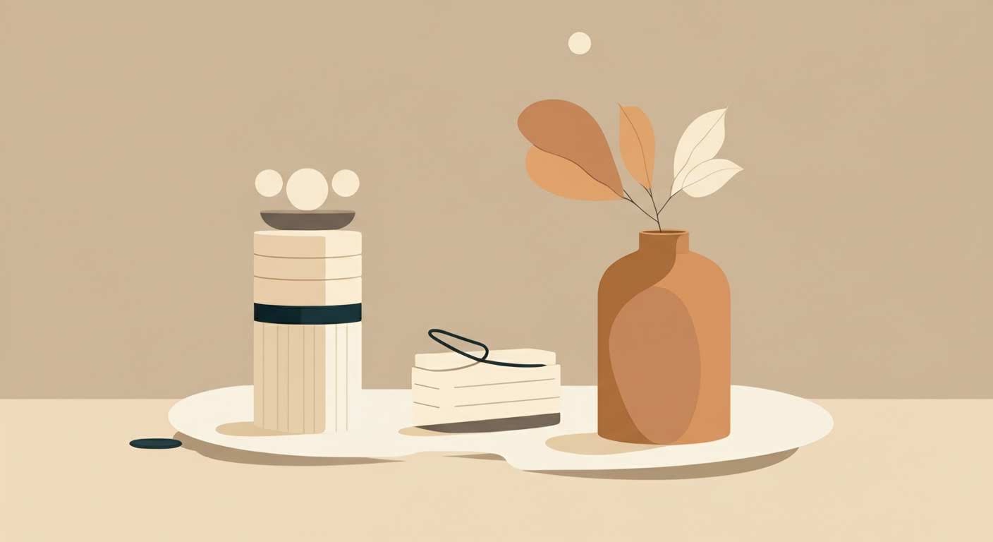 Assortiment de collations protéinées faciles : yaourt grec, amandes et œuf dur, présentés de manière épurée.