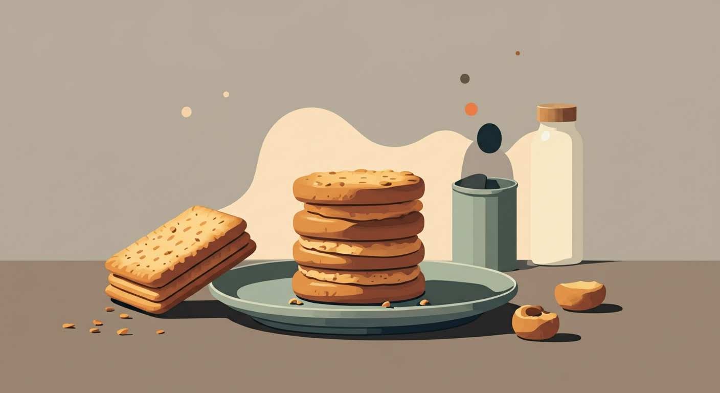 Biscuits protéinés faits maison sur une ardoise, évoquant une collation saine pour la minceur et la vitalité.