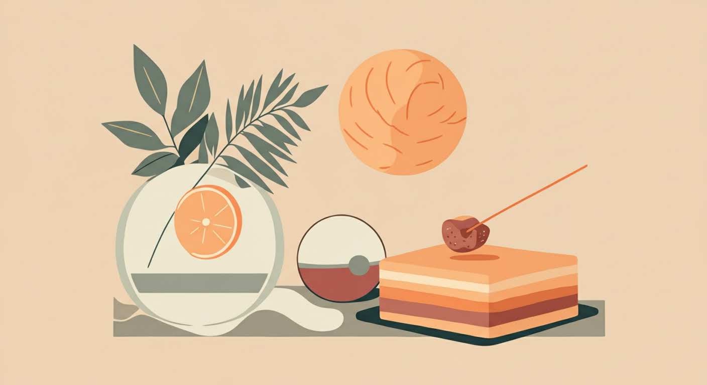Une main repousse un macaron pour choisir des fruits, illustrant la réduction des envies sucrées.