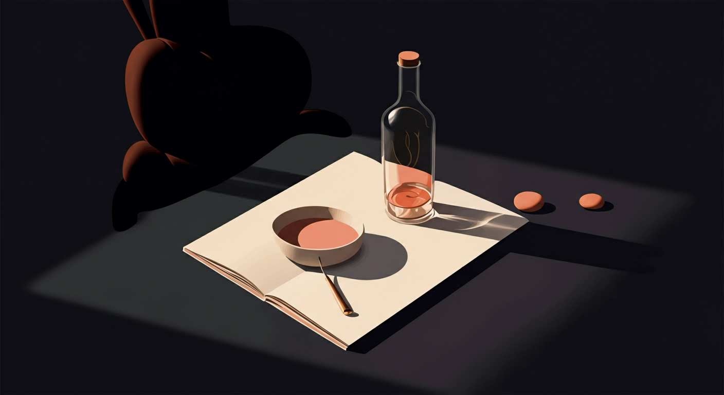 Un cookie entamé sur une assiette dans une cuisine le soir, illustrant les envies sucrées nocturnes.