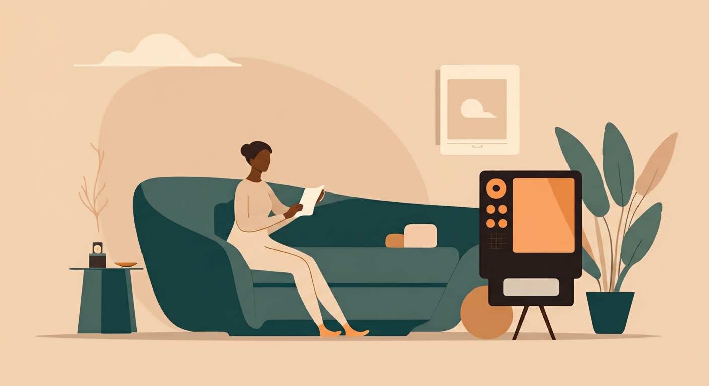 Bol de chips et télécommande sur une table basse, illustrant le grignotage devant la télé.