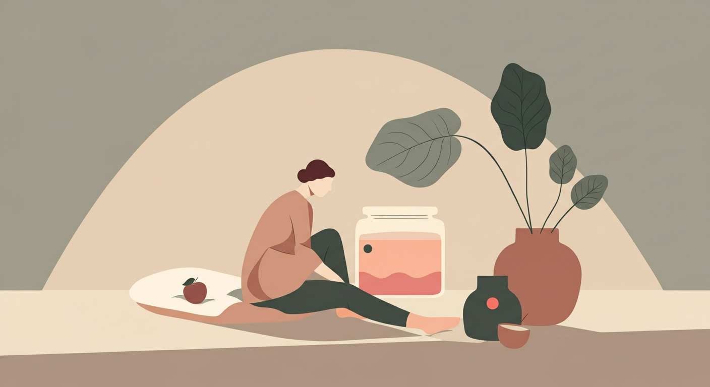 Une main de femme hésitant à prendre un chocolat, symbolisant les envies de sucre liées à la ménopause.