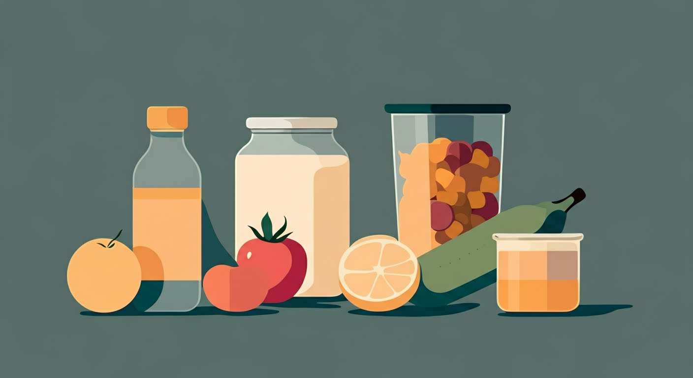 Vue de dessus de trois repas sains pour une journée de rééquilibrage alimentaire : petit-déjeuner, déjeuner, dîner.