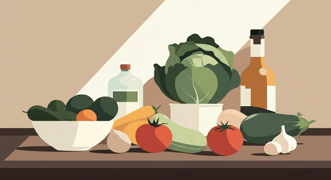 Une assiette équilibrée vue de dessus, avec protéines, légumes et féculents bien répartis pour un repas sain.