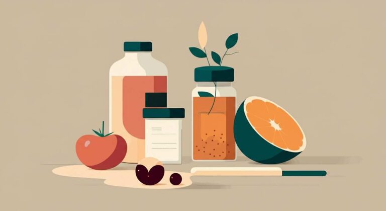 Une balance équilibrée avec une salade et un sucre, illustrant le concept de rééquilibrage alimentaire.