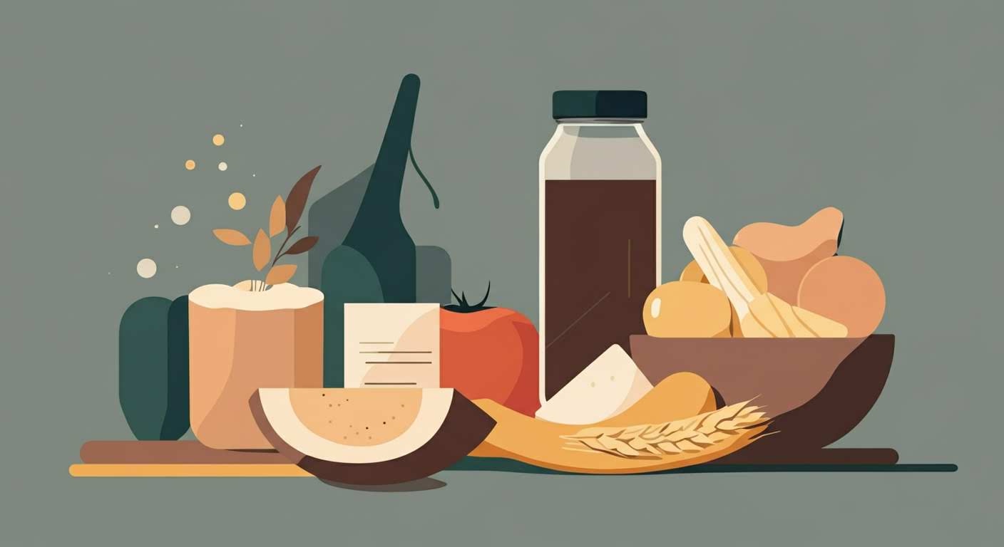 Le trio minceur : une assiette saine, un haltère et un verre d'eau symbolisant alimentation, protéines et activité physique.
